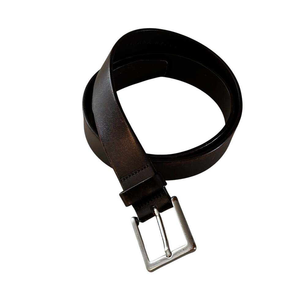 Banana Republic distressed leather belt silvertone buckle men's size 40 brown